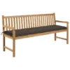 Banc De Jardin Avec Coussin Taupe 175 Cm Bois De Teck Massif