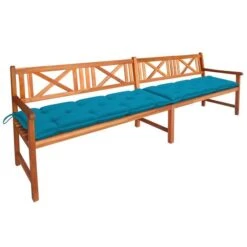 Banc De Jardin Avec Coussins 240 Cm Bois D'acacia Solide 4