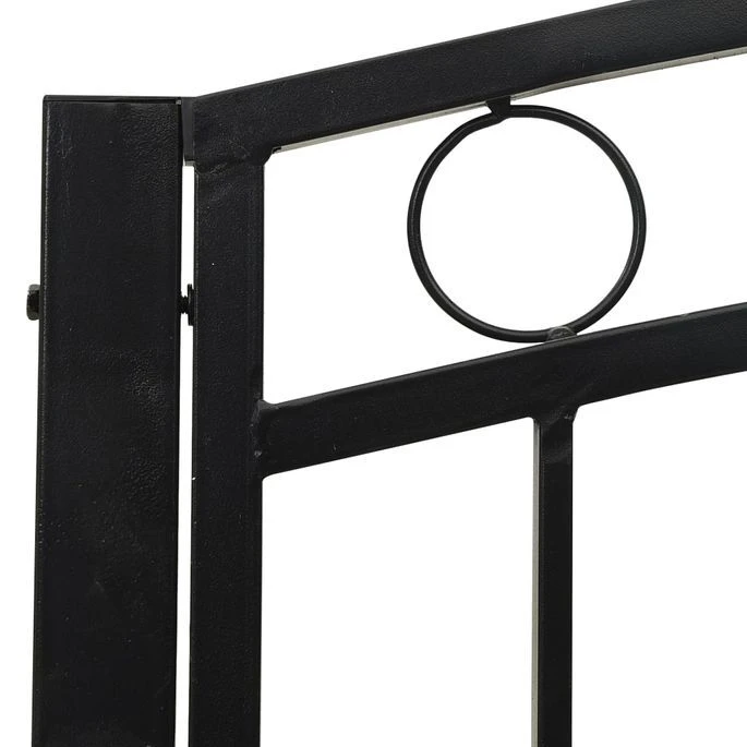Banc De Jardin Avec Une Table 125 Cm Acier Noir – Image 6
