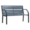 Banc De Jardin Bois Massif Gris Et Pieds Métal Noir Deepa