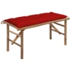 Banc De Jardin Pliable Avec Coussin 118 Cm Bambou 3