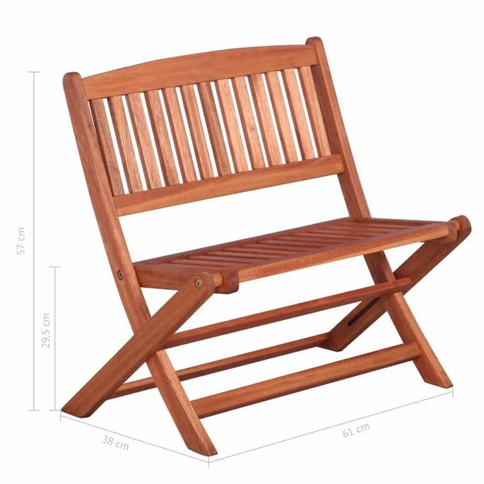 Banc De Jardin Pour Enfants 61 Cm Bois D'eucalyptus Solide – Image 8
