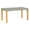 Banc De Jardin Résine Tressée Grise Et Pieds Acacia Lakt 120 Cm