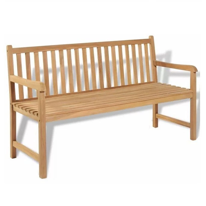 Banc De Jardin Teck Massif Clair Alida 150 Cm – Image 2