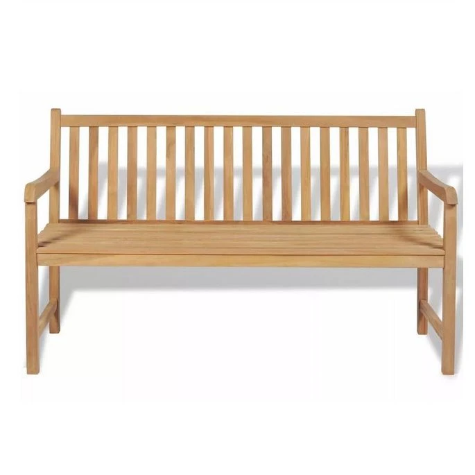 Banc De Jardin Teck Massif Clair Alida 150 Cm