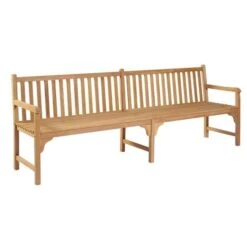 Banc De Jardin Teck Massif Clair Ketia 240 Cm