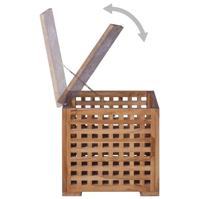 Boîte à Corde 40x40x40 Cm Bois De Teck Solide – Image 3