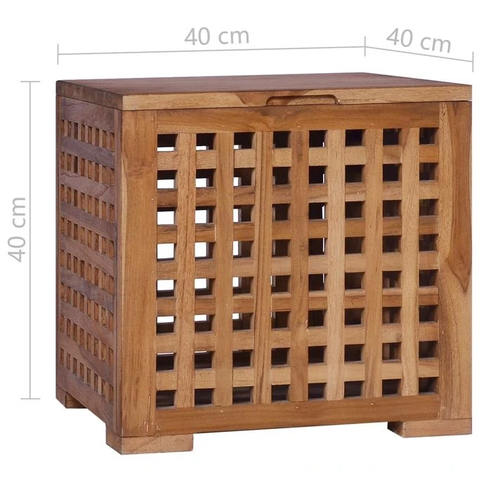Boîte à Corde 40x40x40 Cm Bois De Teck Solide – Image 6