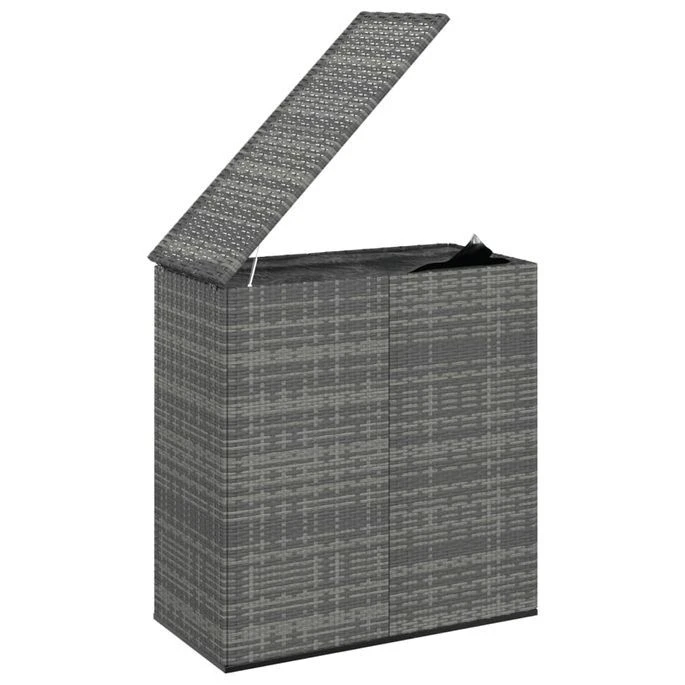 Boîte à Coussins De Jardin Résine Tressée 100x49x103,5 Cm Gris – Image 3