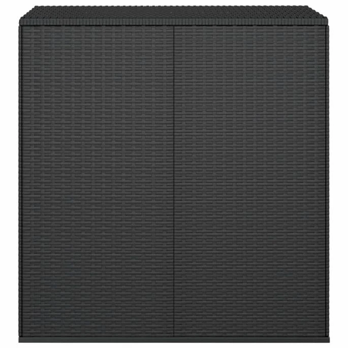 Boîte à Coussins De Jardin Résine Tressée 100x49x103,5 Cm Noir – Image 2