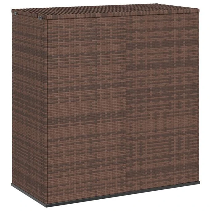 Boîte à Coussins De Jardin Résine Tressée 100x49x103,5cm Marron