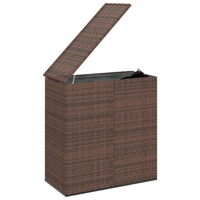 Boîte à Coussins De Jardin Résine Tressée 100x49x103,5cm Marron – Image 3
