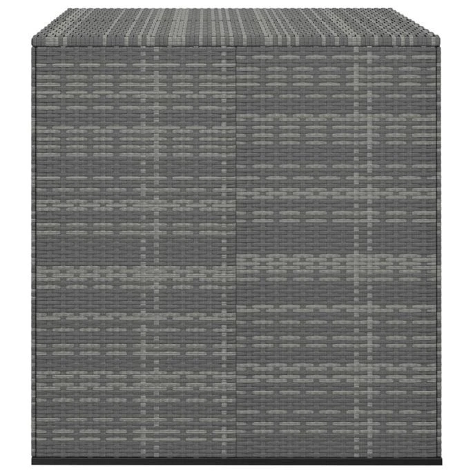 Boîte à Coussins De Jardin Résine Tressée 100x97,5x104 Cm Gris – Image 2