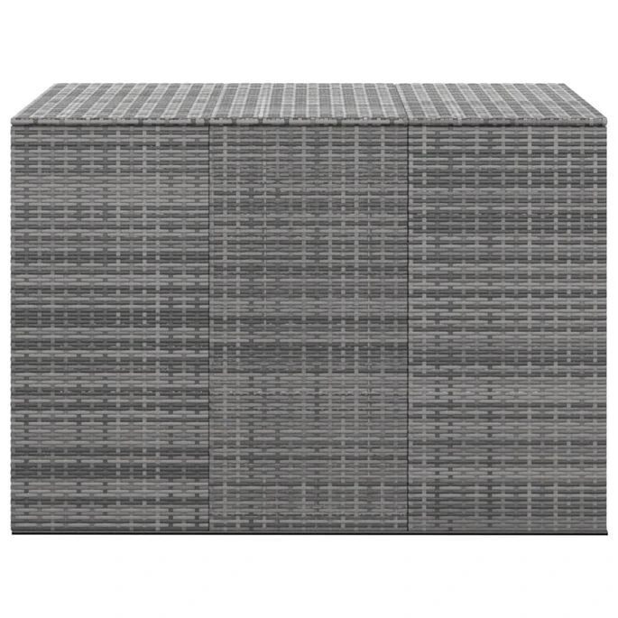 Boîte à Coussins De Jardin Résine Tressée 145x100x103 Cm Gris – Image 2