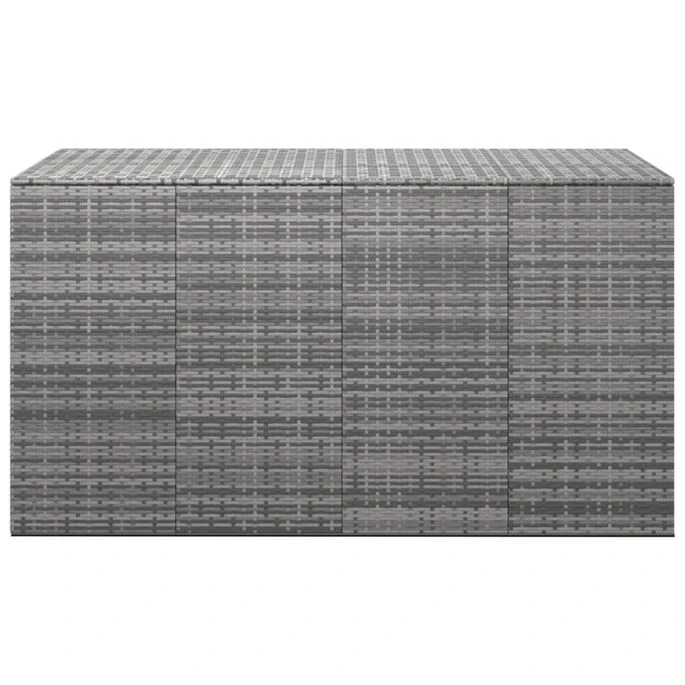 Boîte à Coussins De Jardin Résine Tressée 194x100x103 Cm Gris – Image 2