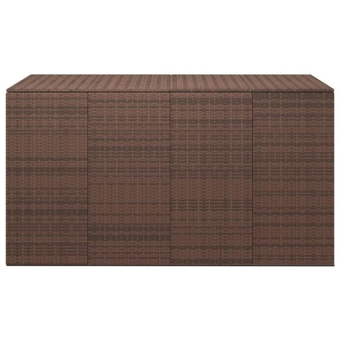 Boîte à Coussins De Jardin Résine Tressée 194x100x103 Cm Marron – Image 2