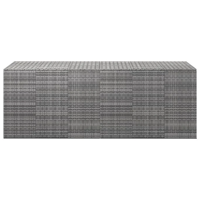 Boîte à Coussins De Jardin Résine Tressée 291x100,5x104 Cm Gris – Image 2