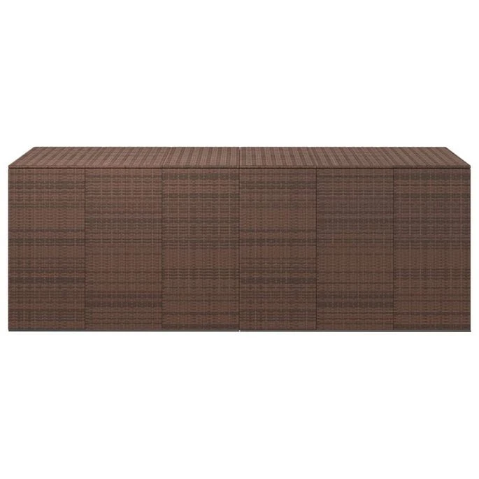 Boîte à Coussins Jardin Résine Tressée 291x100,5x104 Cm Marron – Image 2