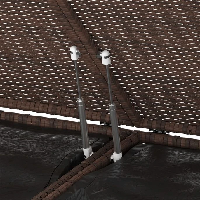 Boîte à Coussins Jardin Résine Tressée 291x100,5x104 Cm Marron – Image 4