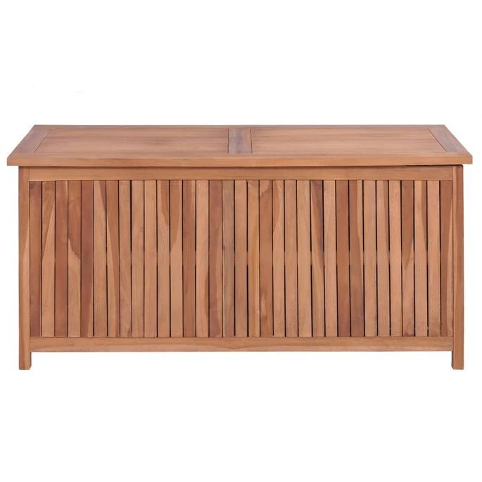 Boîte De Rangement De Jardin 120x50x58 Cm Bois De Teck Solide – Image 4