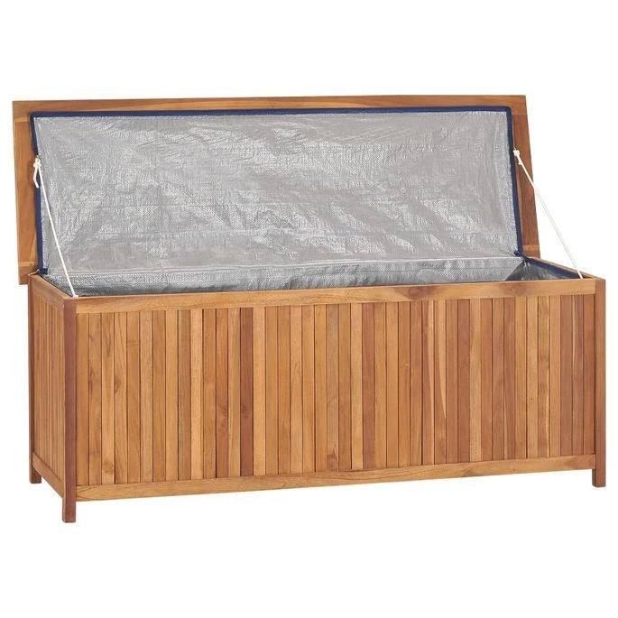Boîte De Rangement De Jardin 150x50x58 Cm Bois De Teck Solide – Image 4
