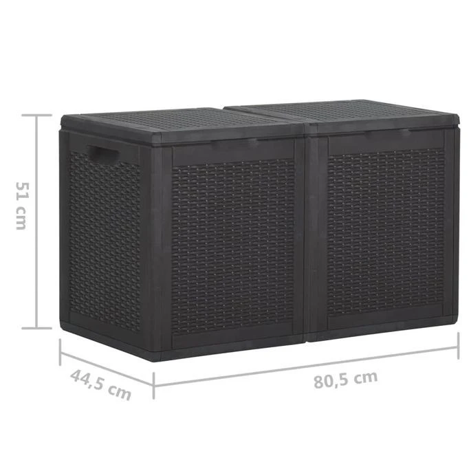 Boîte De Rangement De Jardin 180 L Noir PP – Image 7