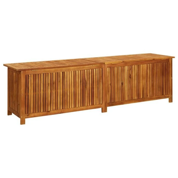 Boîte De Rangement De Jardin 200x50x58 Cm Bois D'acacia Solide – Image 6
