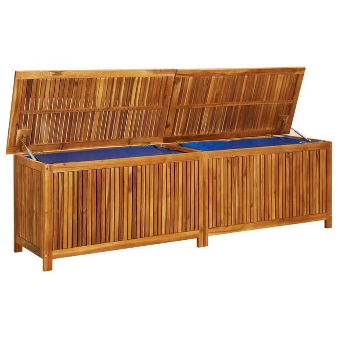Boîte De Rangement De Jardin 200x50x58 Cm Bois D'acacia Solide – Image 7
