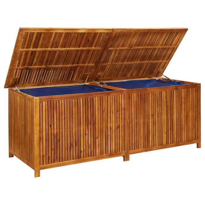 Boîte De Rangement De Jardin 200x80x75 Cm Bois D'acacia Solide – Image 7