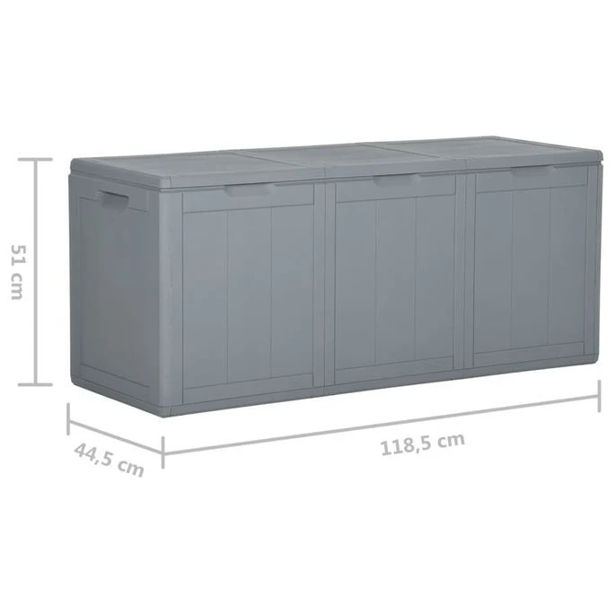 Boîte De Rangement De Jardin 270 L Gris PP – Image 7