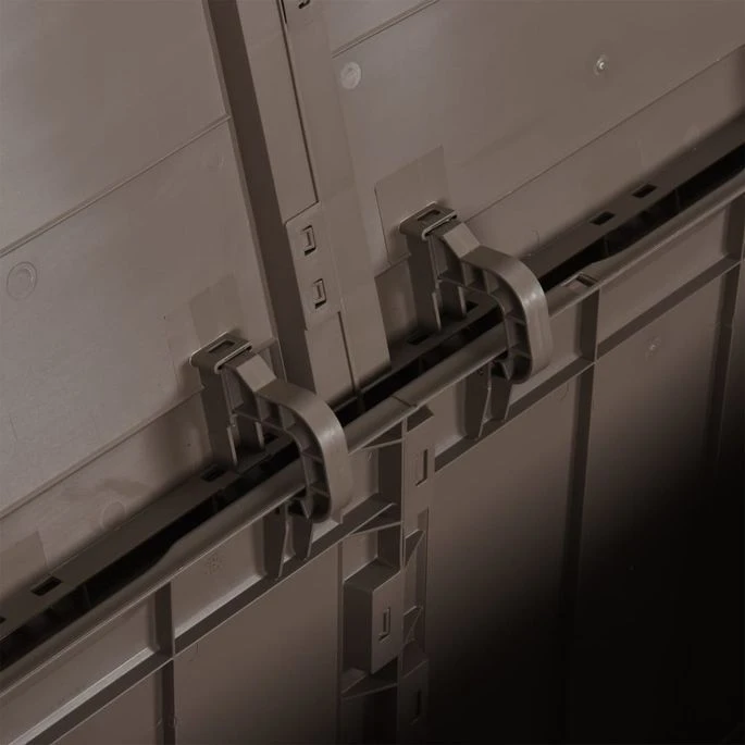 Boîte De Rangement De Jardin 270 L Marron PP – Image 4