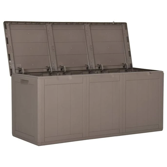 Boîte De Rangement De Jardin 270 L Marron PP – Image 6