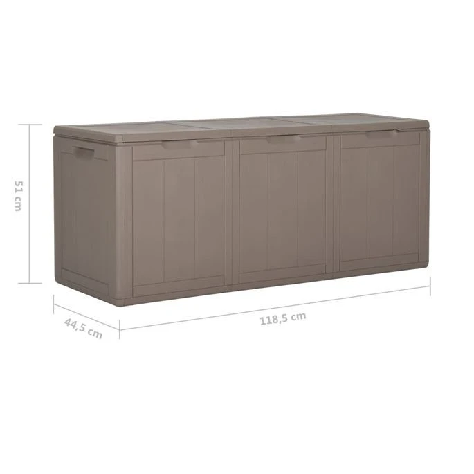 Boîte De Rangement De Jardin 270 L Marron PP – Image 9