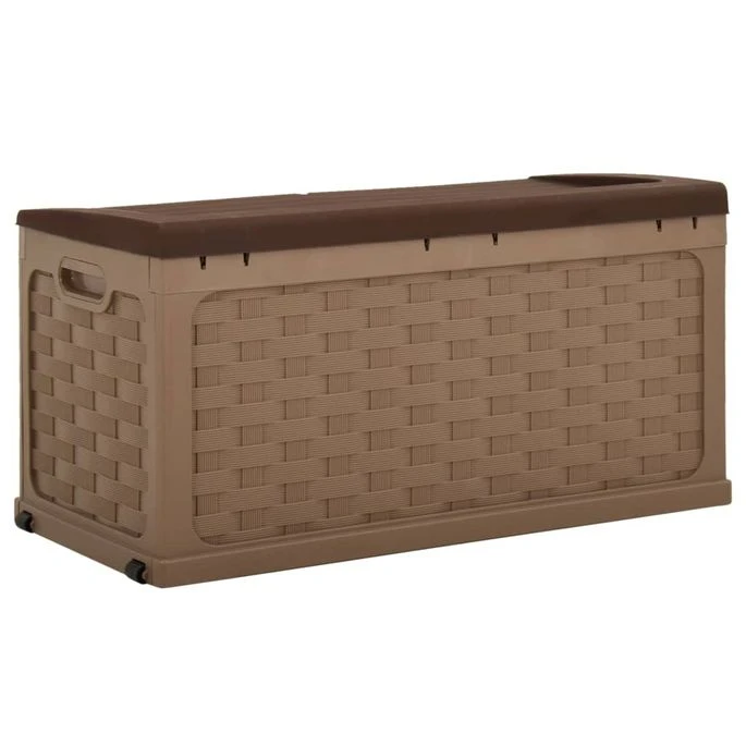 Boîte De Rangement De Jardin 335 L Moka-Chocolat PP – Image 4