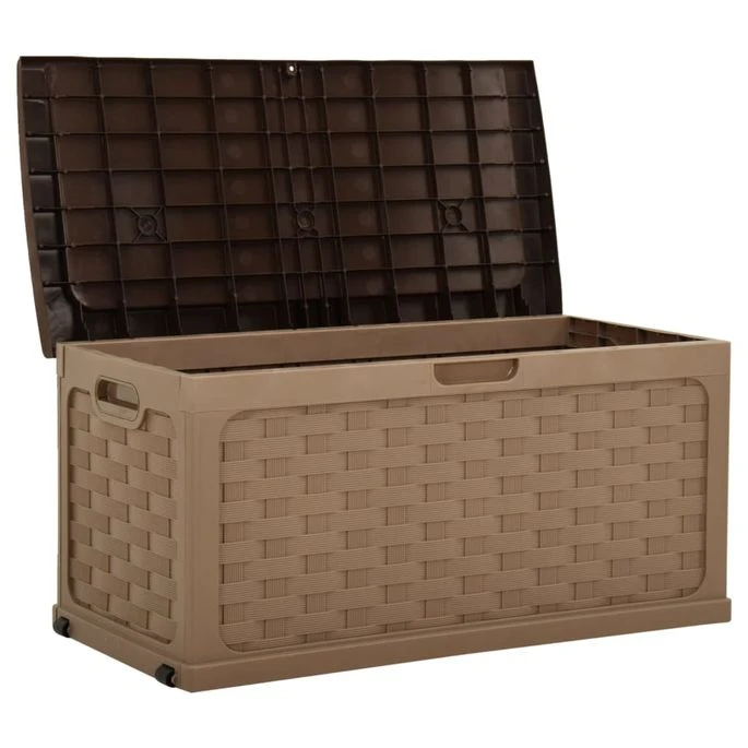 Boîte De Rangement De Jardin 335 L Moka-Chocolat PP – Image 5