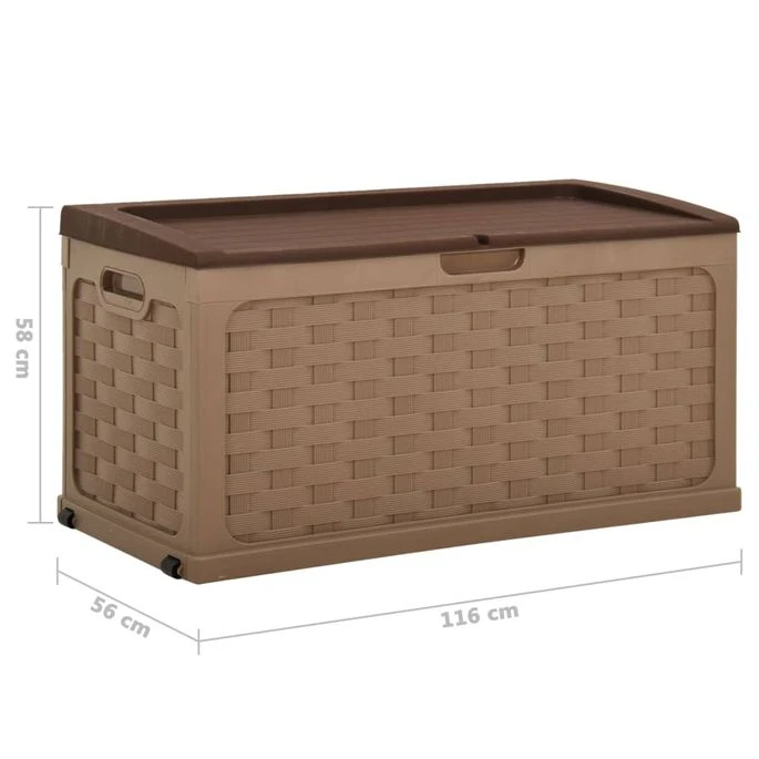 Boîte De Rangement De Jardin 335 L Moka-Chocolat PP – Image 7