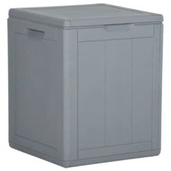 Boîte De Rangement De Jardin 90 L Gris PP
