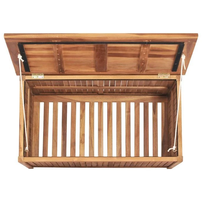 Boîte De Rangement De Jardin 90x50x58 Cm Bois De Teck Solide – Image 6