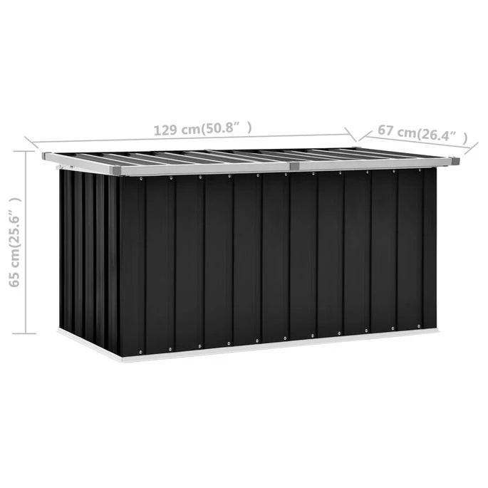 Boîte De Rangement De Jardin Anthracite 129x67x65 Cm – Image 8