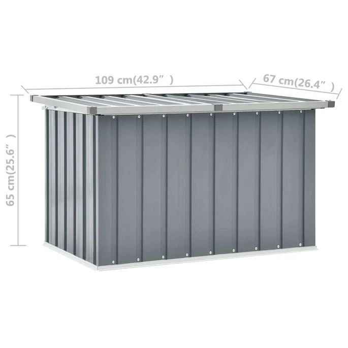 Boîte De Rangement De Jardin Gris 109x67x65 Cm – Image 8