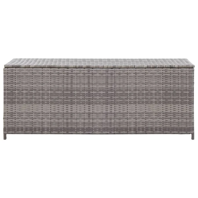 Boîte De Rangement De Jardin Gris 120x50x60 Cm Résine Tressée – Image 2