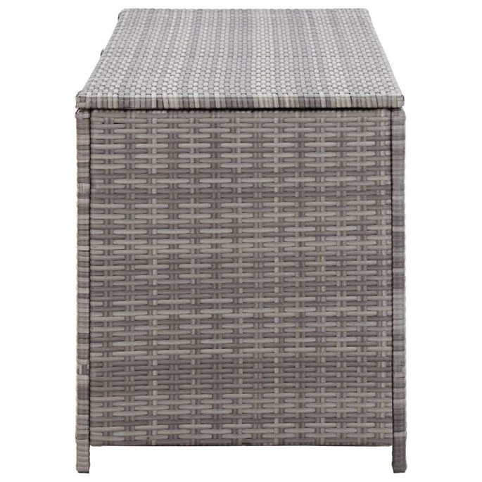 Boîte De Rangement De Jardin Gris 120x50x60 Cm Résine Tressée – Image 4