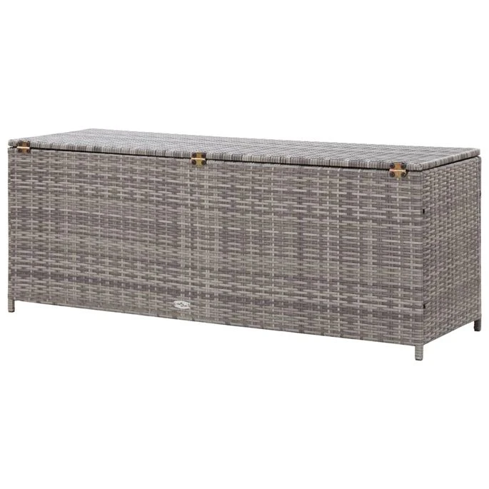 Boîte De Rangement De Jardin Gris 120x50x60 Cm Résine Tressée – Image 5