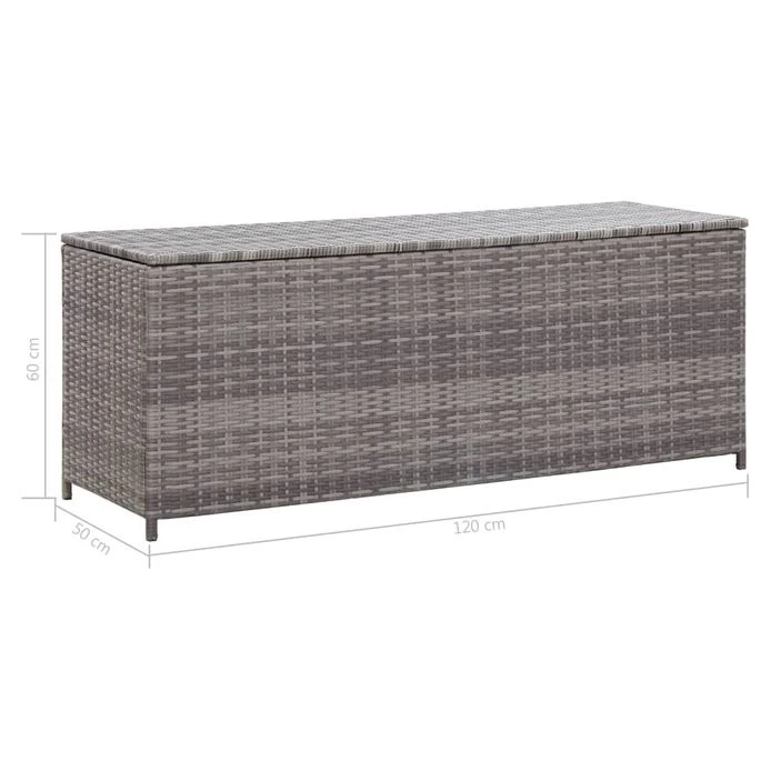 Boîte De Rangement De Jardin Gris 120x50x60 Cm Résine Tressée – Image 8