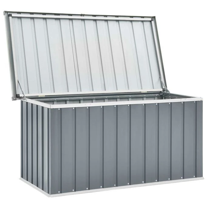 Boîte De Rangement De Jardin Gris 129x67x65 Cm – Image 3
