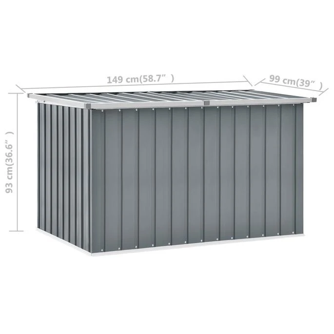 Boîte De Rangement De Jardin Gris 149x99x93 Cm – Image 8