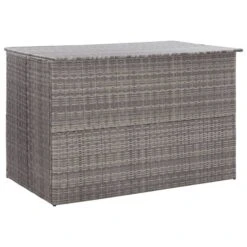 Boîte De Rangement De Jardin Gris 150x100x100 Cm Résine Tressée