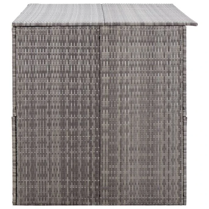 Boîte De Rangement De Jardin Gris 150x100x100 Cm Résine Tressée – Image 5