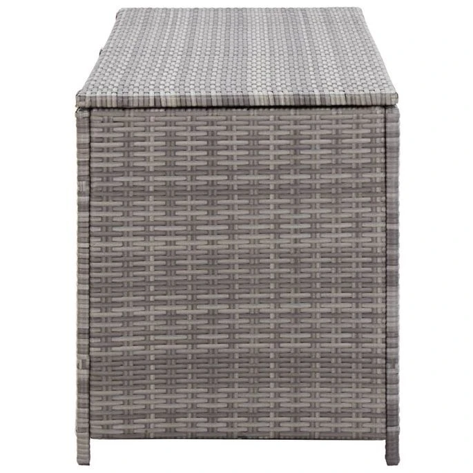 Boîte De Rangement De Jardin Gris 150x50x60 Cm Résine Tressée – Image 5