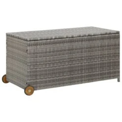 Boîte De Rangement De Jardin Gris Clair 120x65x61 Cm Rotin